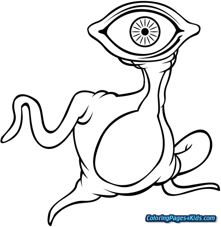 Scary Monster Coloring Pages - Alien Coloring Pages Clipart (731x750), Png Download