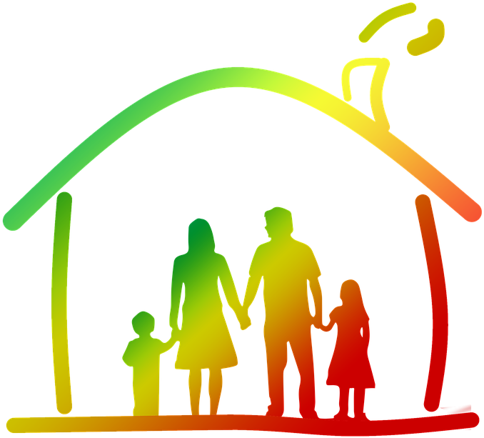 Family Father Mother Child Girl House Roof - National Mom's And Dad's Day Clipart (960x720), Png Download