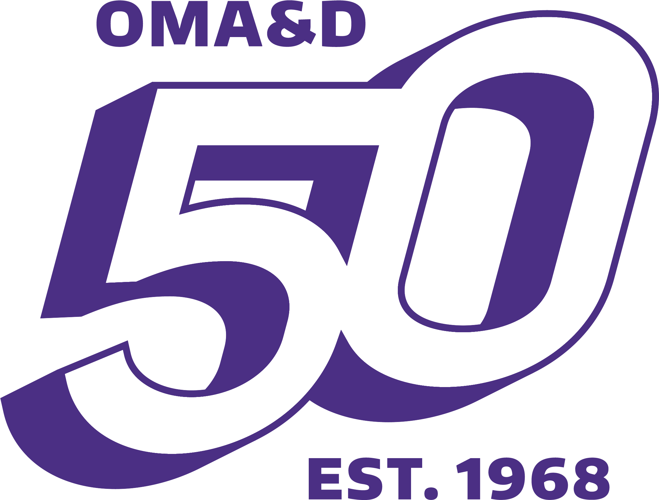 Omad 50th Stack Web Purple With Padding - Omad 50th Anniversary Clipart (2989x2459), Png Download