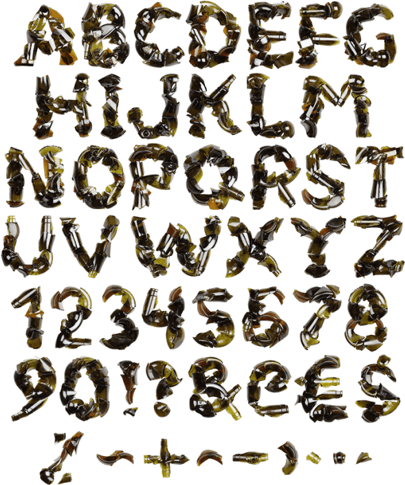 Broken Bottle Drink Font - Bee Clipart (589x705), Png Download
