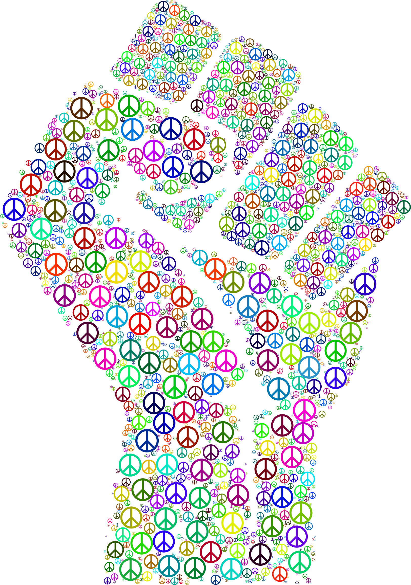 This Free Icons Png Design Of Colorful Fist Of Peace Clipart (1624x2308), Png Download