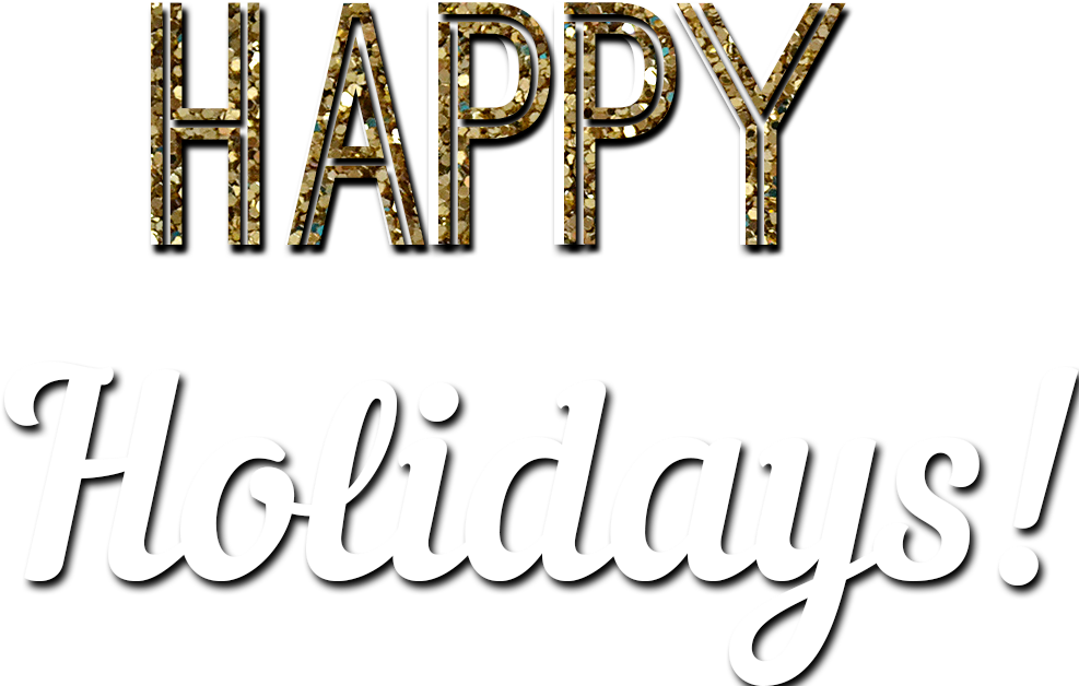 Happy Holidays Glitter Text - Calligraphy Clipart (1000x667), Png Download