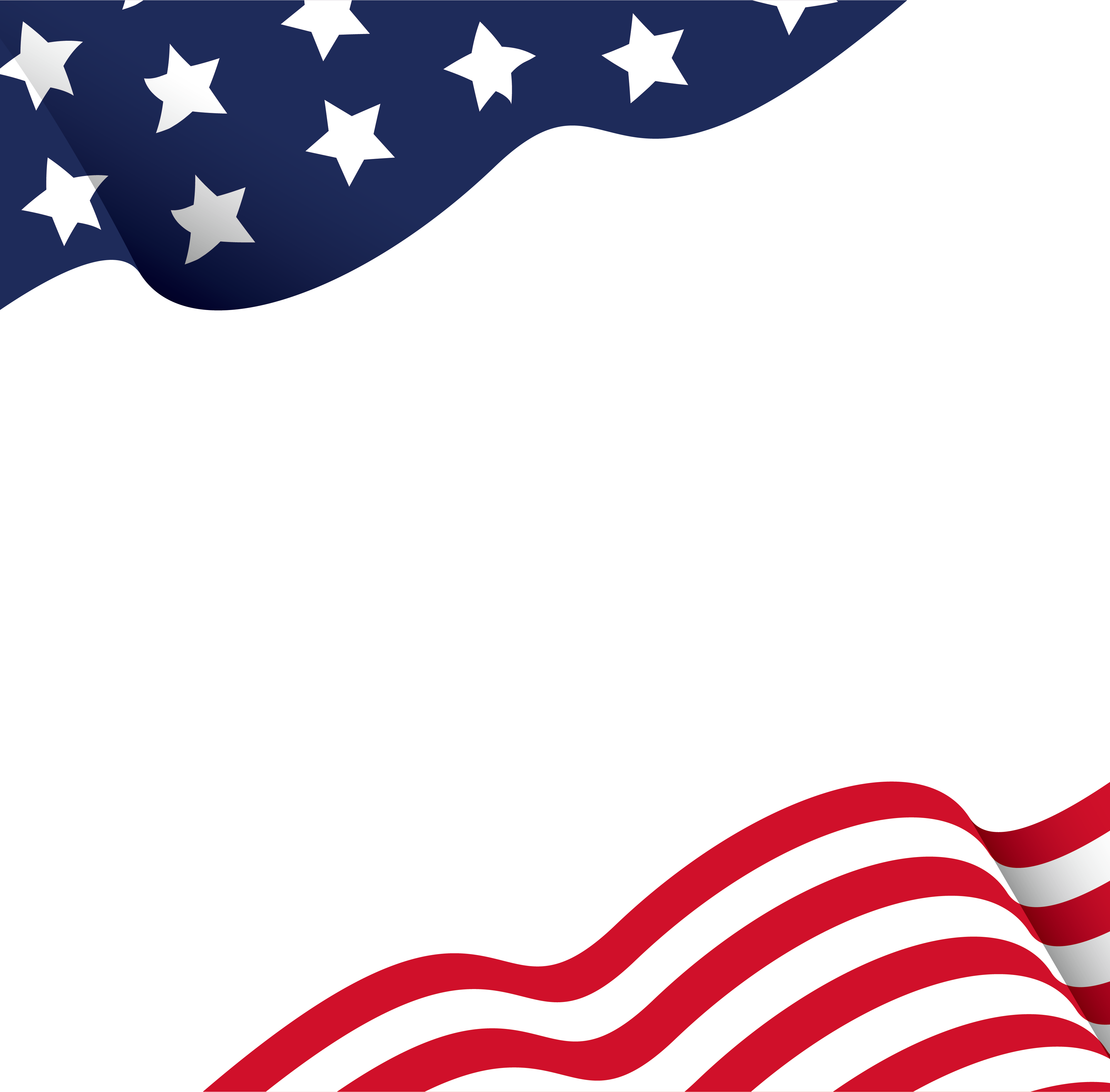 American Flag Borders - American Flag Border Png Clipart (3785x3723), Png Download