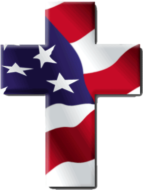 Cross And Us Flag , Png Download - Cross And Us Flag Clipart (492x653), Png Download