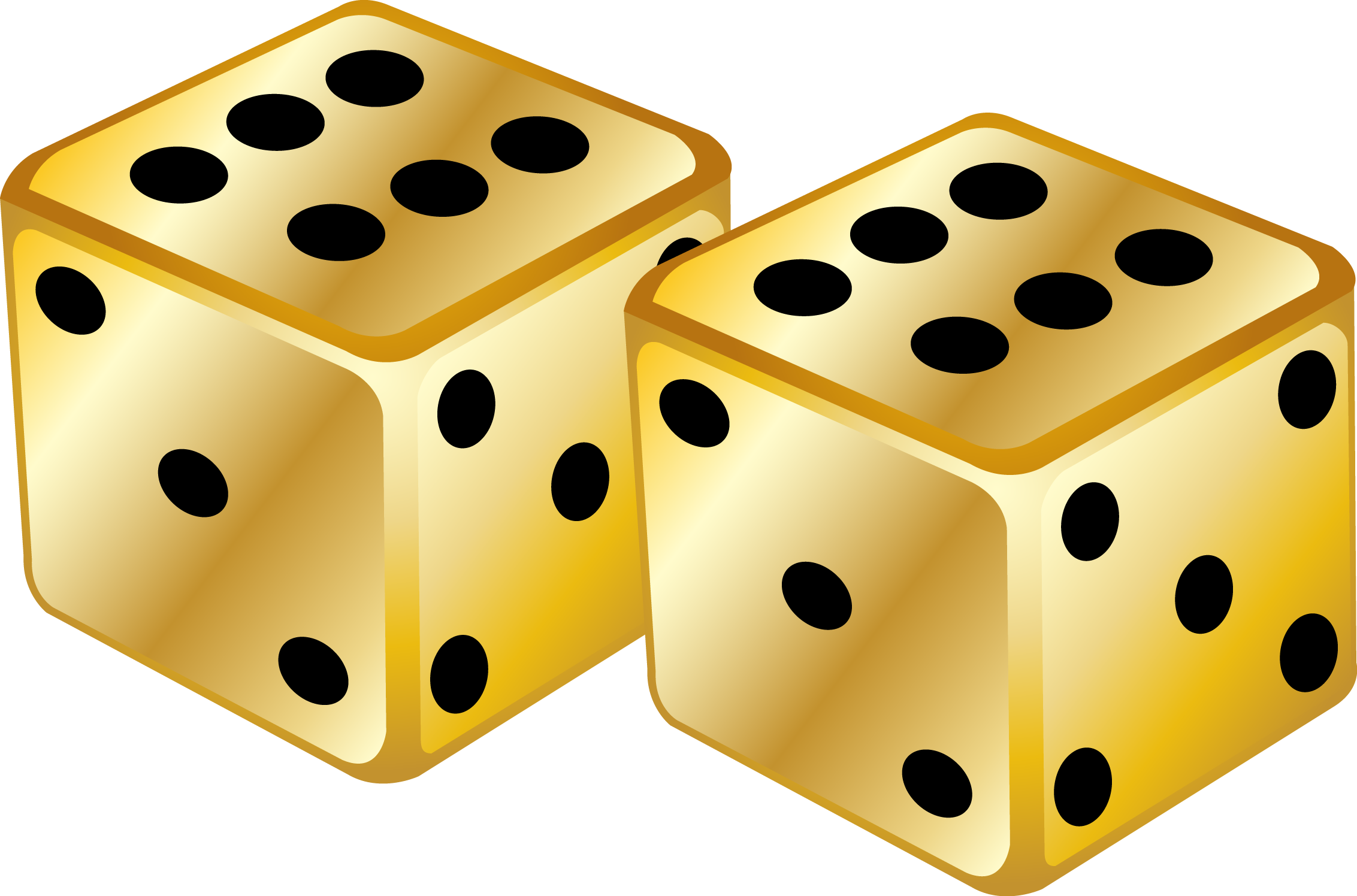 Golden Dice Png Clipart (2265x1496), Png Download