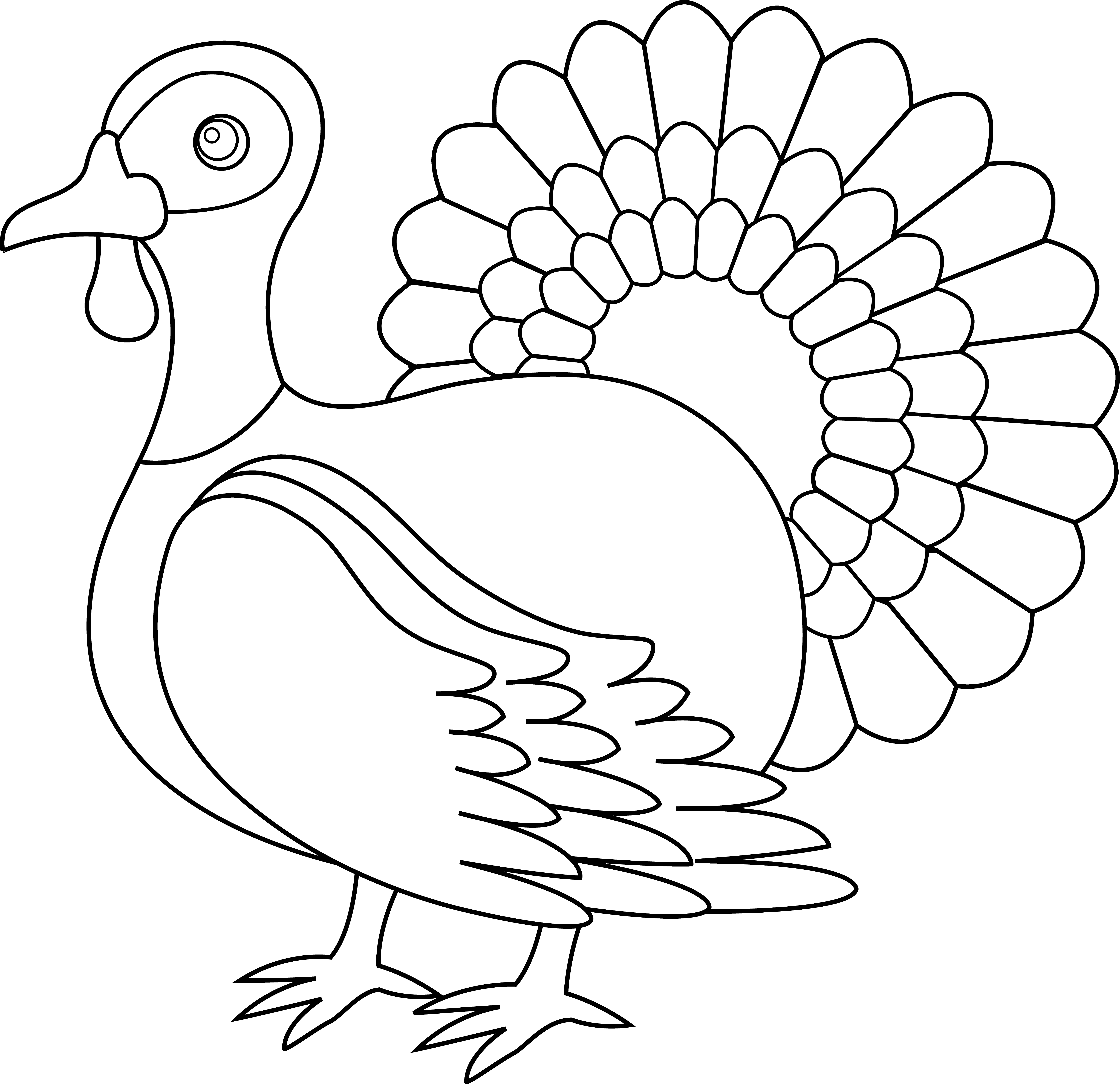 Clip Art Free Download Thanksgiving Line Art Free - Clip Art Black Turkey - Png Download (6332x6128), Png Download