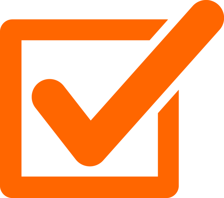 Checkmark Clipart Orange - Orange Check Mark Clip Art - Png Download (900x797), Png Download