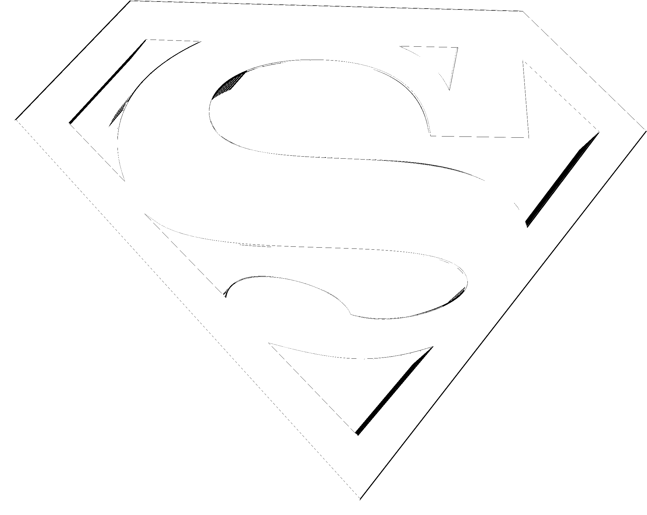Superman Logo Black And White - Line Art Clipart (2400x2400), Png Download