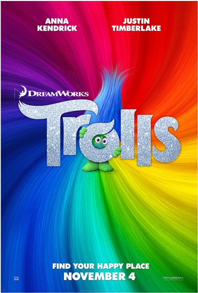Egyptian Theatre Free Movie - Trolls Official Movie Poster Clipart (600x600), Png Download
