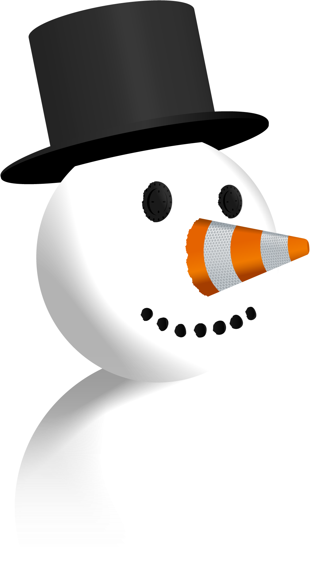 Snowman With Cone Nose - Snowman Clipart (1050x1835), Png Download
