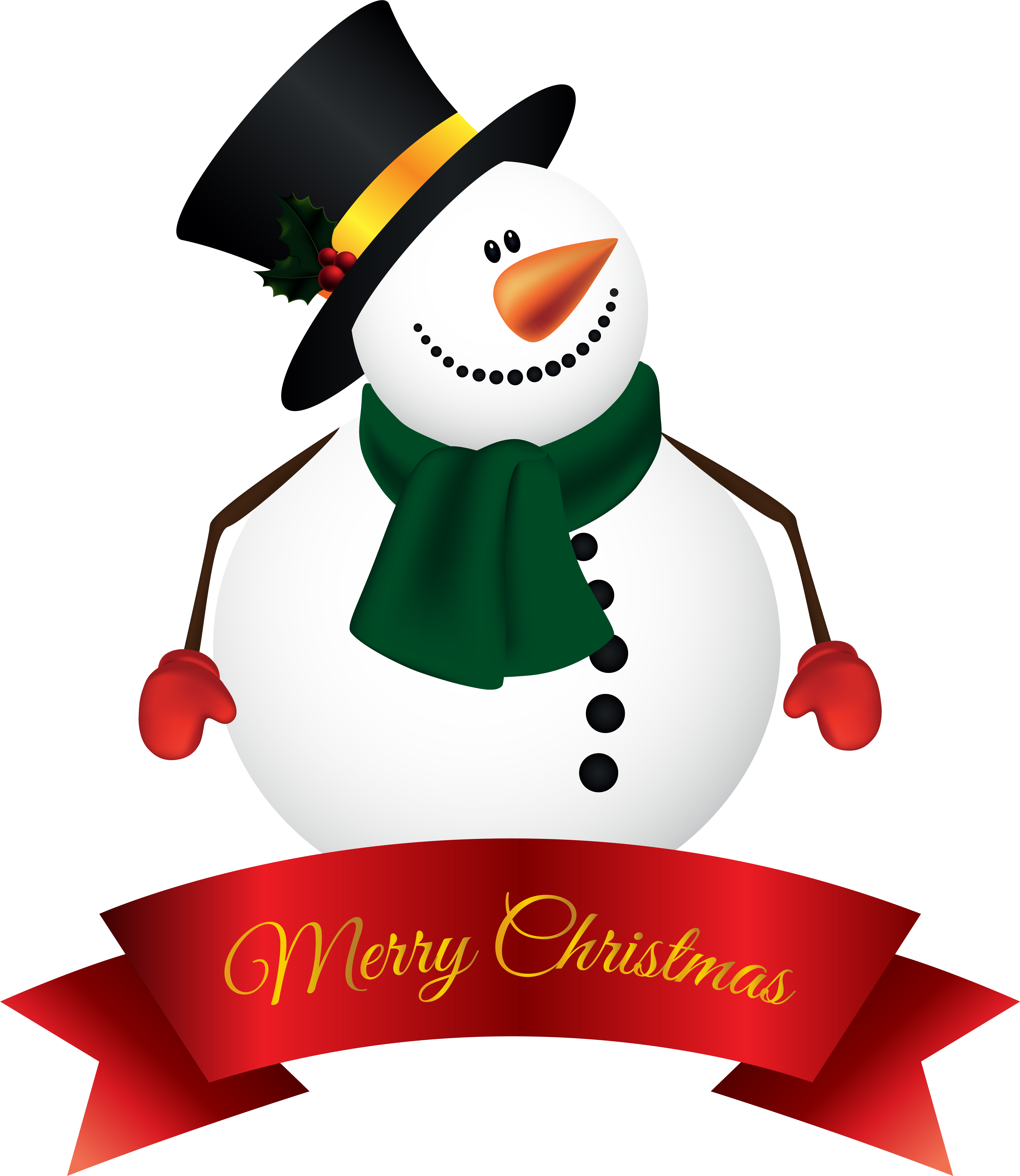 Snowman Banner Png Clipart Image - Merry Christmas Banner Png Transparent Png (5350x6166), Png Download