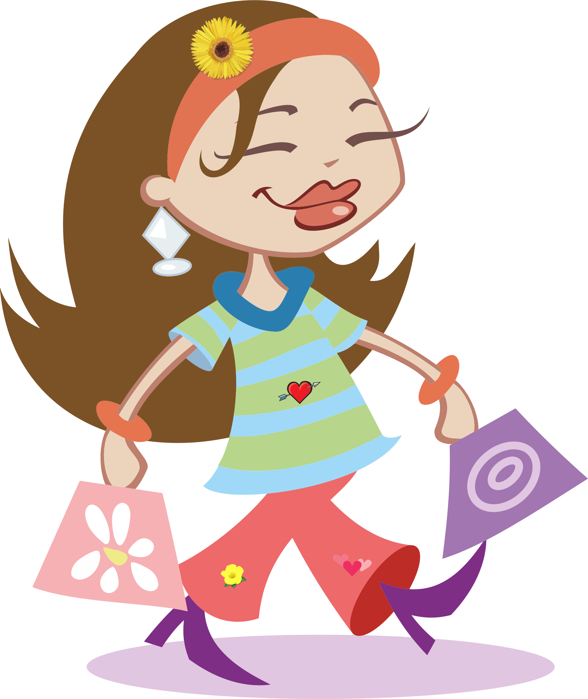 This Free Icons Png Design Of Happy Shopping Girl Clipart (1995x2369), Png Download