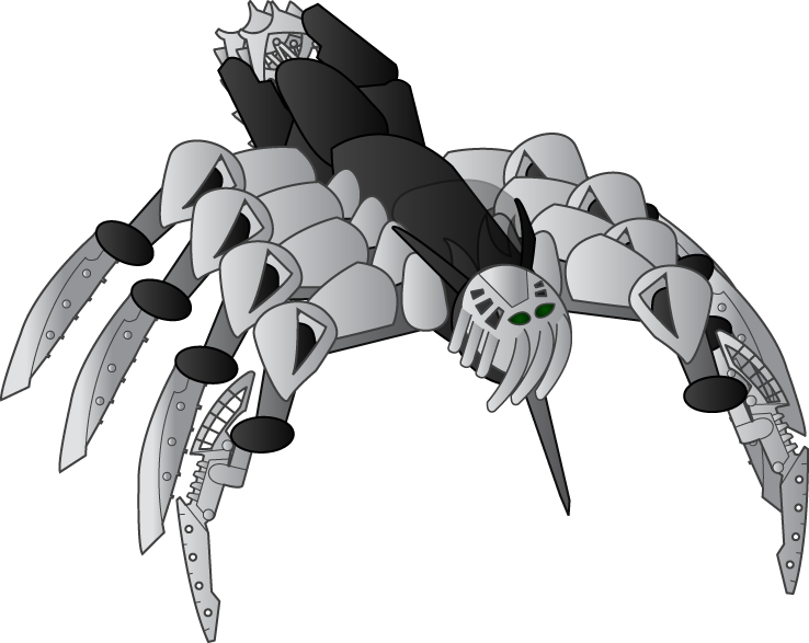 Silver Chute Spider - Cartoon Clipart (738x587), Png Download