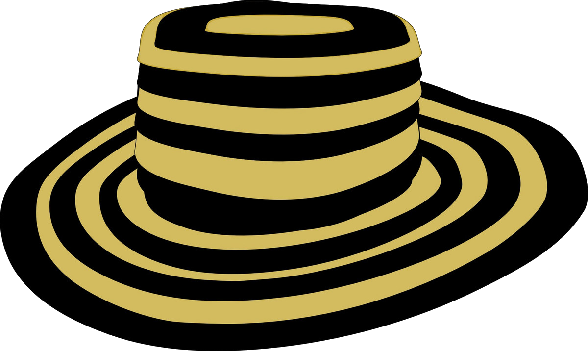 Clip Art Hand Painted Striped Hat Handpainted - Sombrero Vueltiao Png Transparent Png (1200x716), Png Download