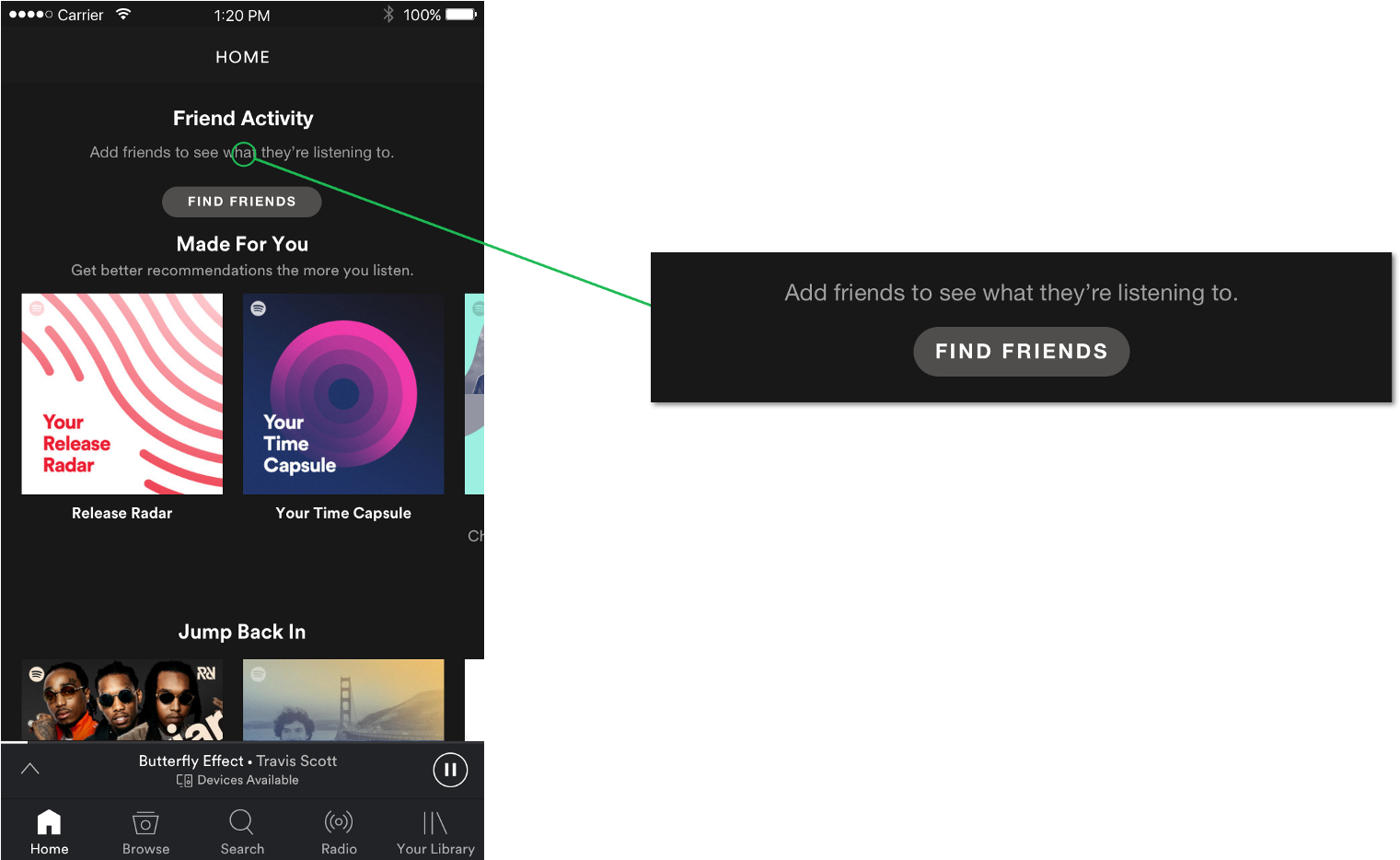 Spotify App And Hasn't Added Any Friends Yet I Emulated - Spotify Empty States Clipart (1600x933), Png Download