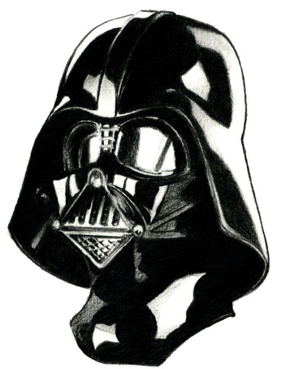 Drawn Darth Vader White Png - Darth Vader Drawing Head Clipart (600x780), Png Download
