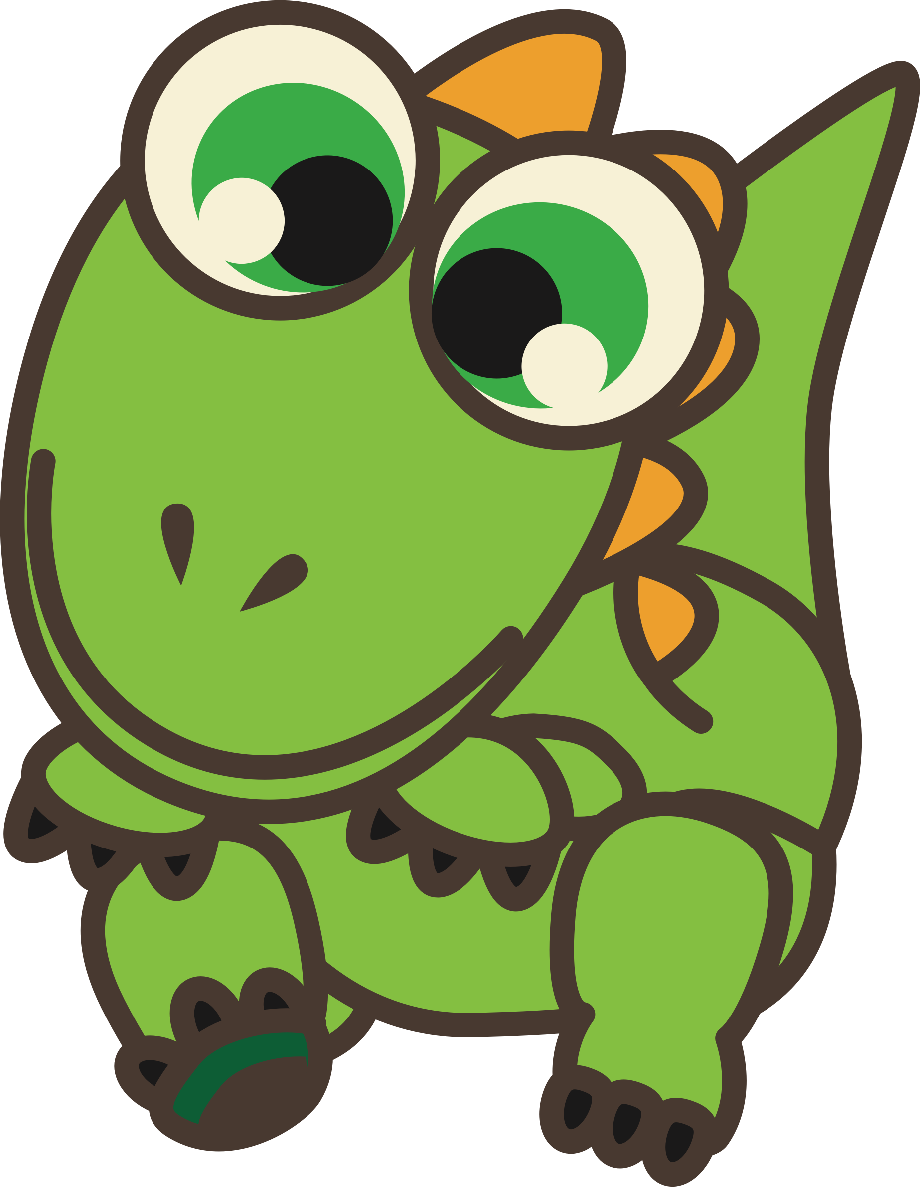 Big Image - Cute Dinosaur Clipart (1846x2381), Png Download