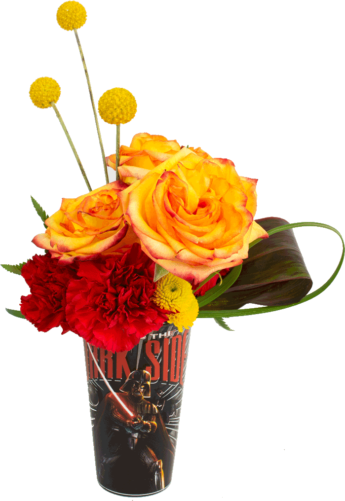 Darth Vader Pub Glass Bouquet - Garden Roses Clipart (1024x1024), Png Download