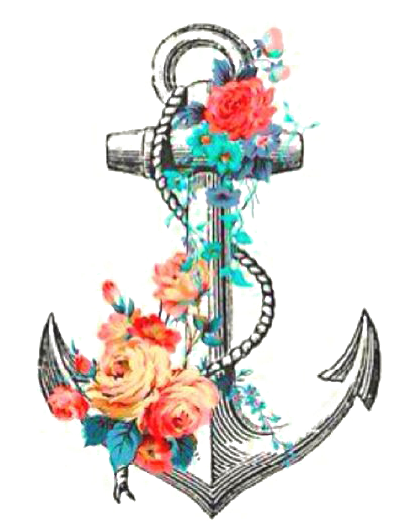 Anchor Png Background Image - Anchor And Flowers Watercolor Clipart (564x564), Png Download