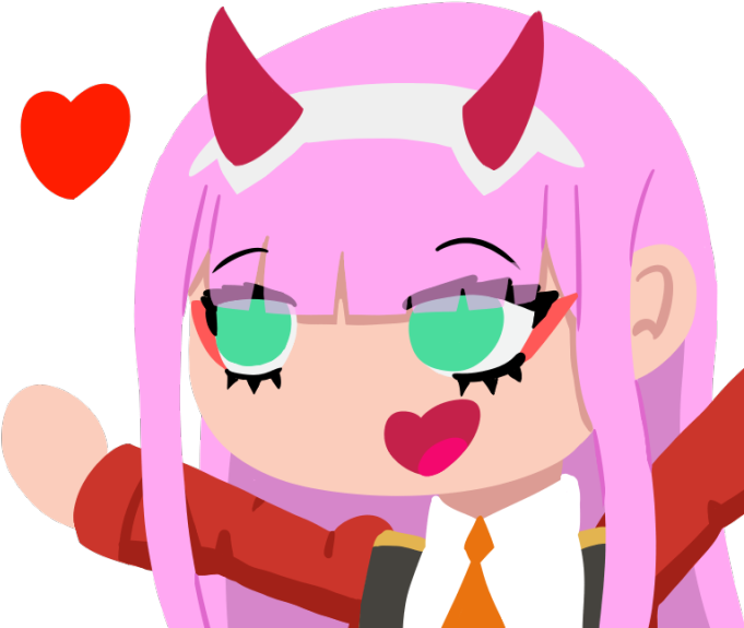 Made Some Zero Two Emotes For My Discord Server - Zero Two Emote Discord Clipart (681x575), Png Download