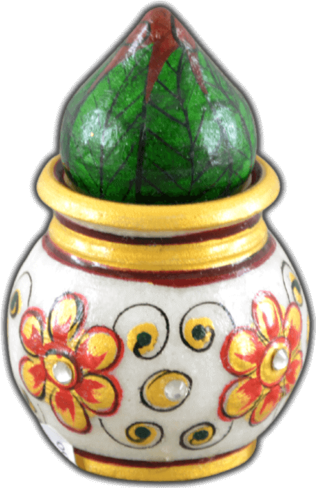 Mg-marble Flower Nariyal Kalash - Pottery Clipart (454x700), Png Download