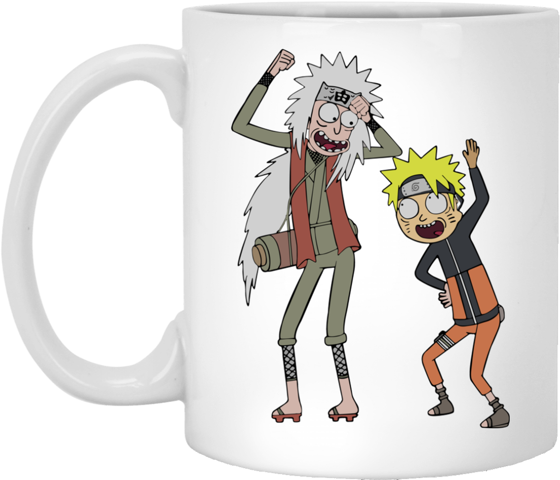 Rick And Morty Naruto And Jiraiya Coffee Mugs - Naruto Rick And Morty Clipart (1155x1155), Png Download