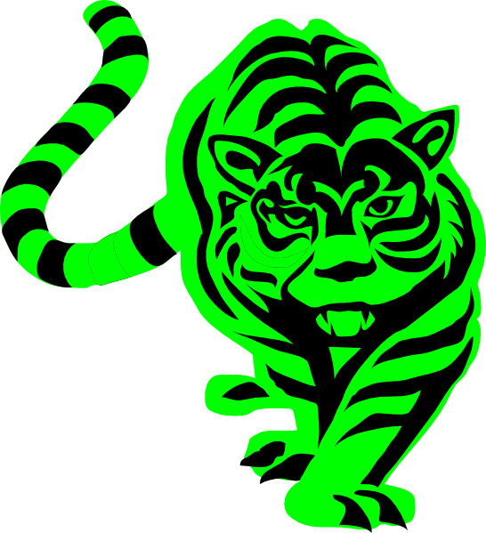 Green Striped Tiger Svg Clip Arts 546 X 599 Px - Png Download (546x599), Png Download