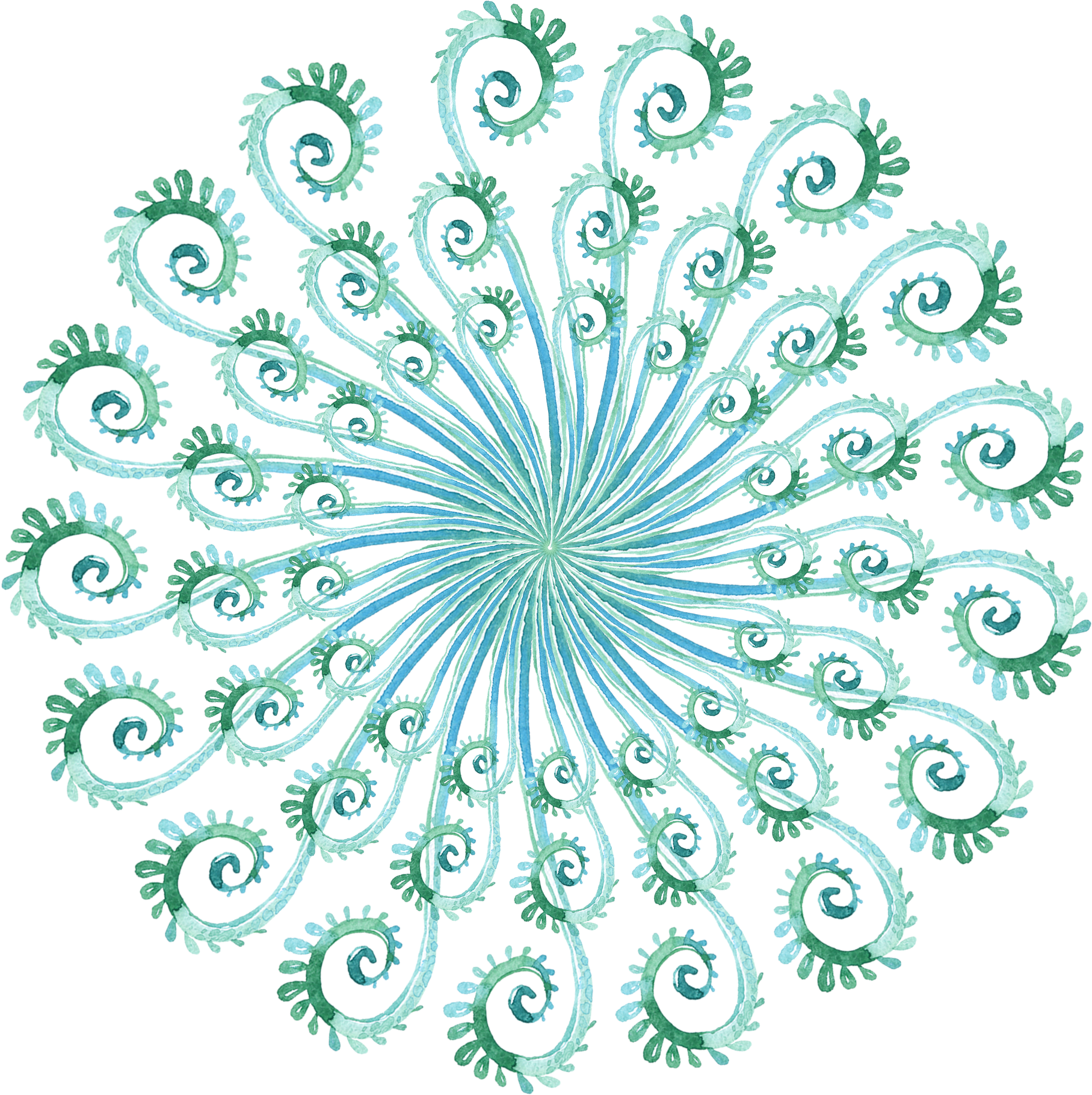 Simple Creative Stylish Watercolor Flowers Png And - Circle Clipart (2000x2000), Png Download