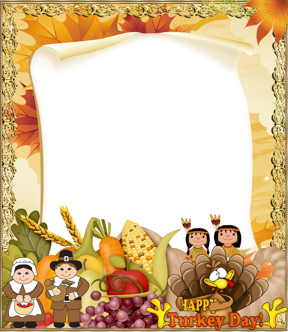 Thanksgiving Background, Happy Thanksgiving, Png Photo, - Thanksgiving Frames And Borders Clipart (520x600), Png Download