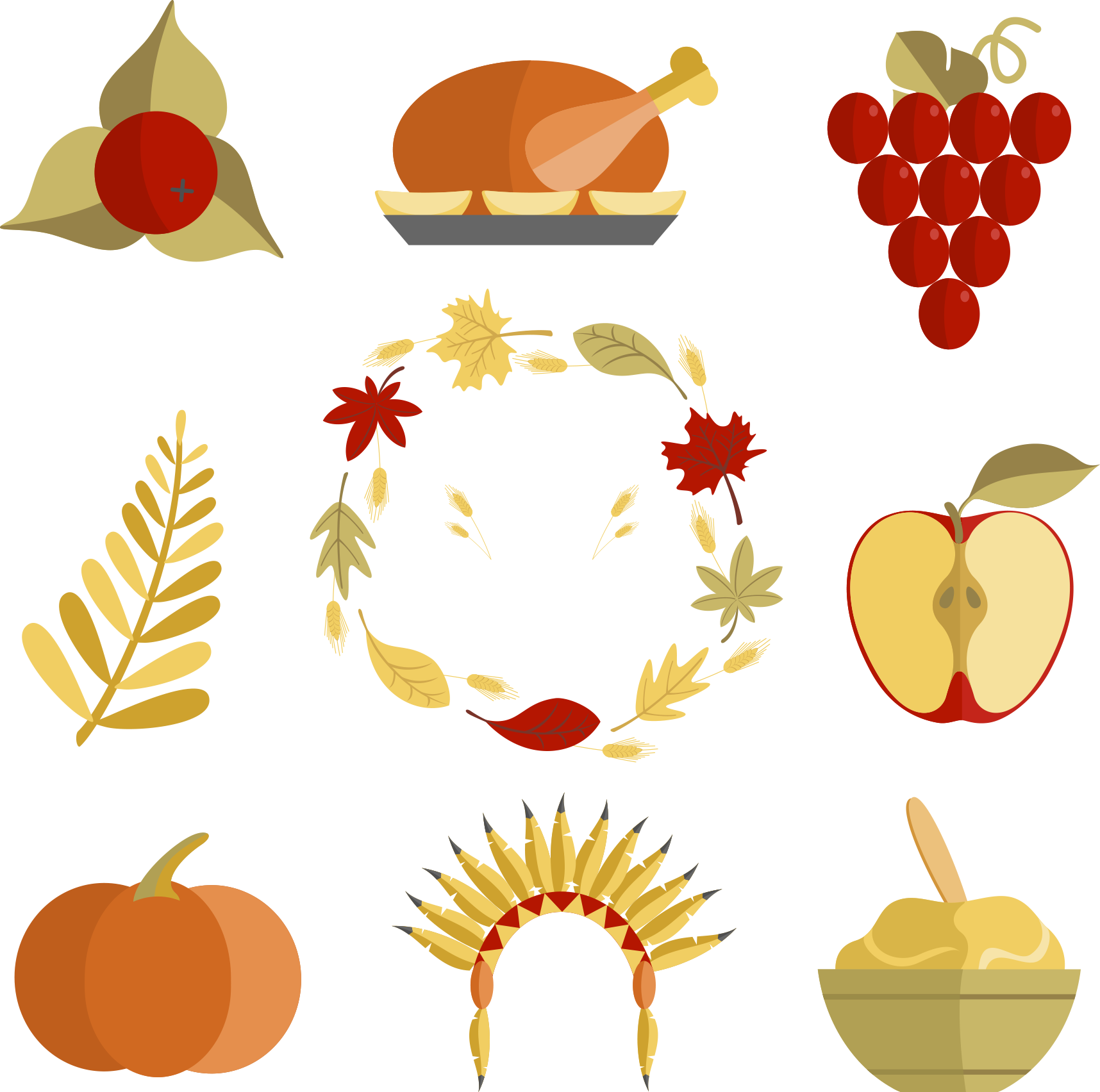 Accion De Gracias Comida Tipica Clipart (1716x1704), Png Download