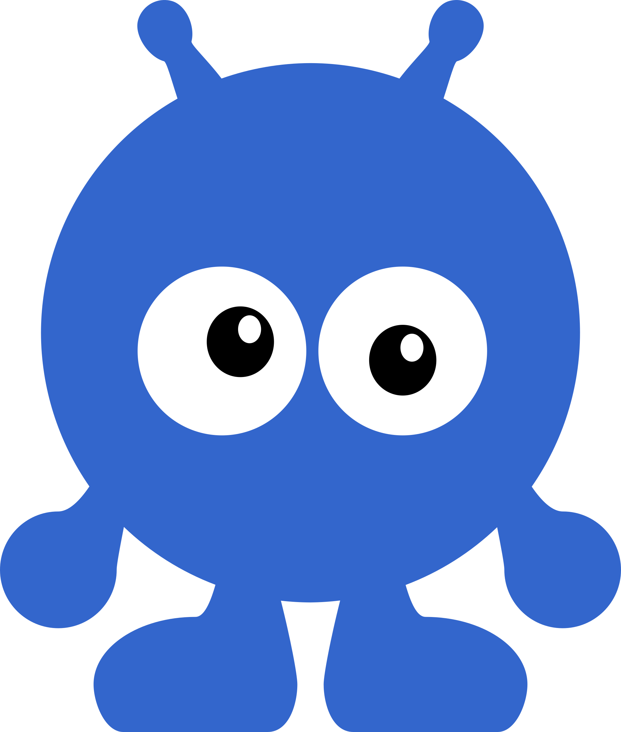 Big Image - Blue Alien Clipart - Png Download (2037x2400), Png Download