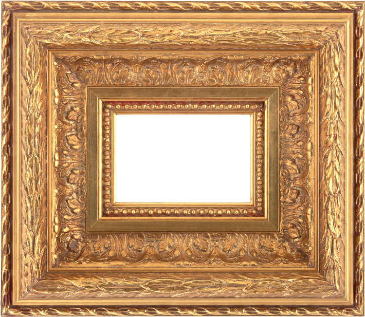 Wooden Gold Frame Clipart (866x650), Png Download