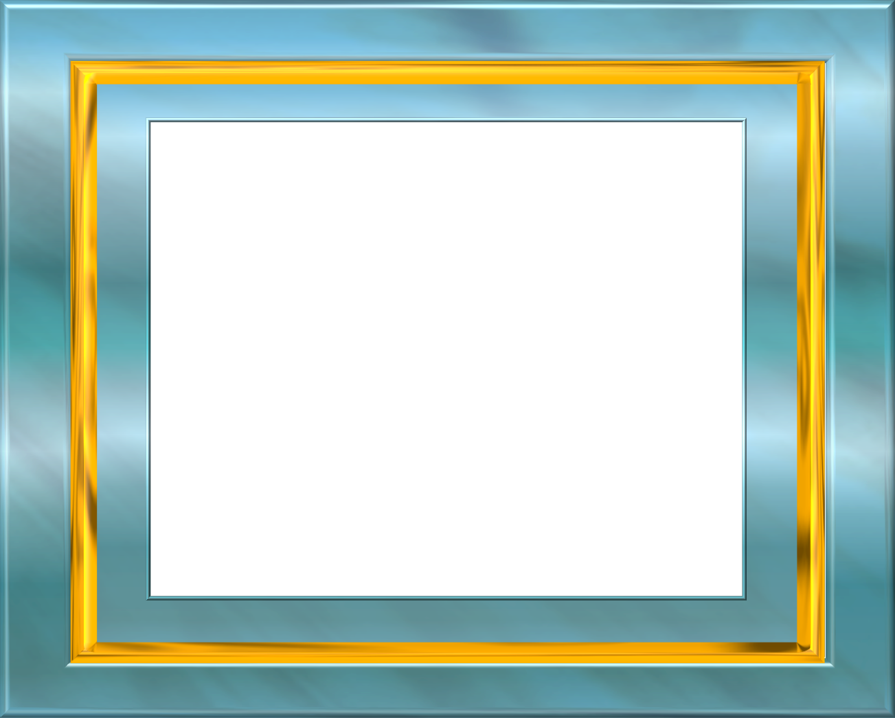 Blue Frame Gold Image - Frame Clipart Gold And Blue - Png Download (1303x1046), Png Download