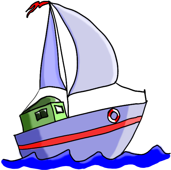 Cartoon Sail Boat - Cartoon Image Of Boat Clipart (600x600), Png Download