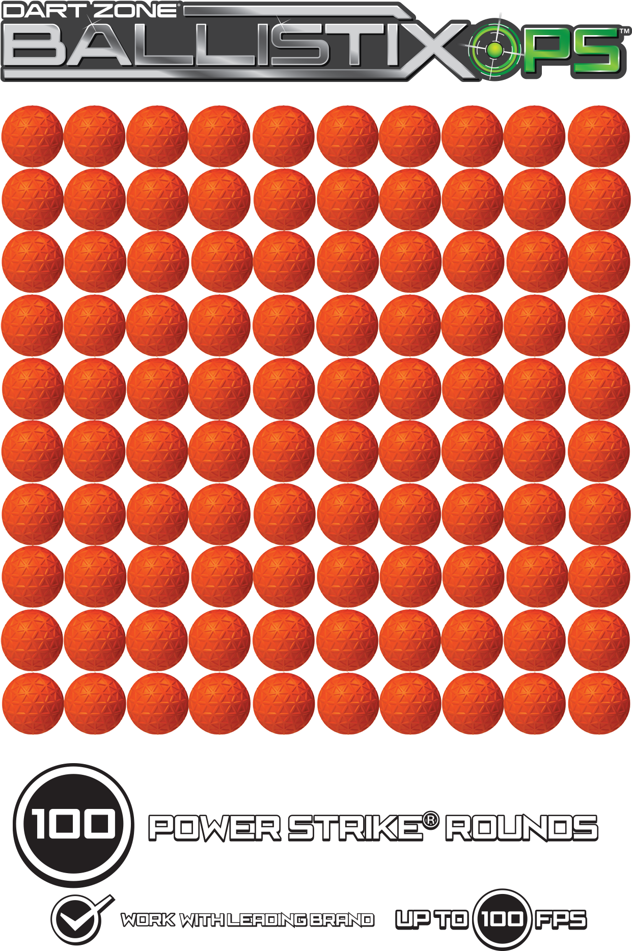 Dart Zone Ballistixops 100 Round Refill - Dart Zone Ballistix Ops Refill Clipart (1293x1935), Png Download