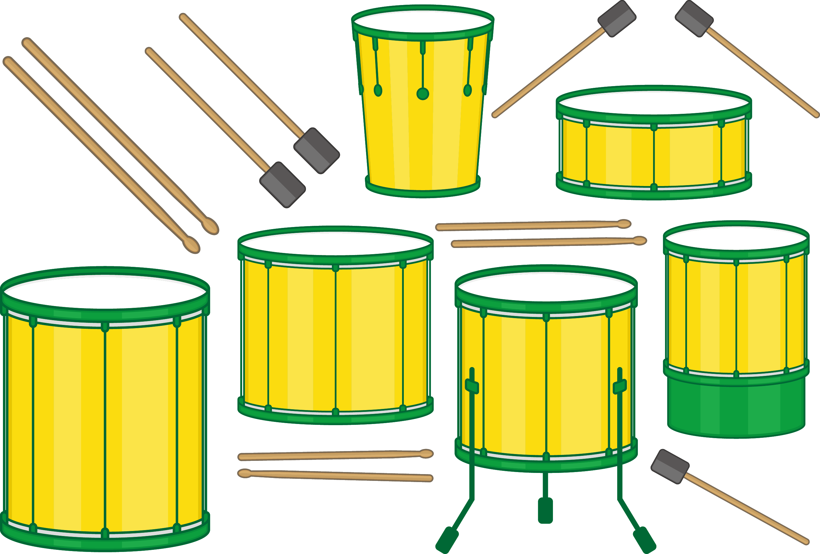 Drum Clipart Vector - De Tambor De Batucadas - Png Download (2782x1879), Png Download