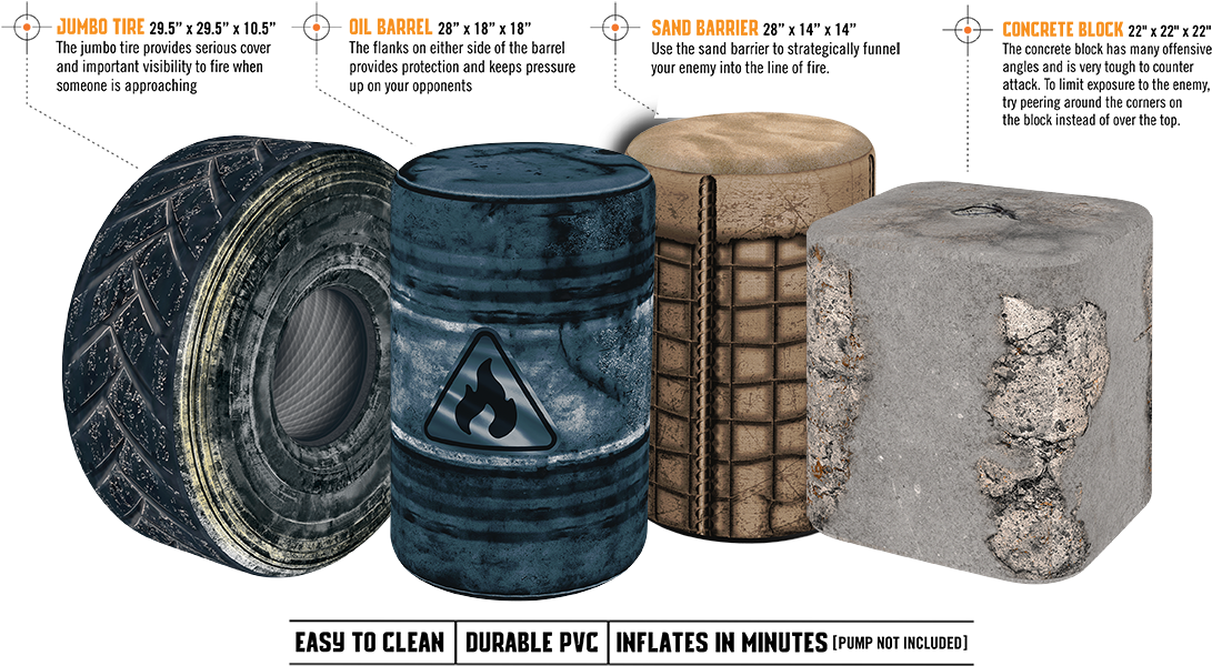 Nerf - Battle Bunkerz Battlezone Inflatable Clipart (1108x625), Png Download