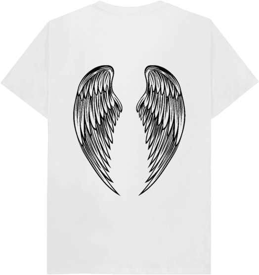 Home > Men > T Shirts > Angels Wings Back White - Sketch Clipart (640x674), Png Download