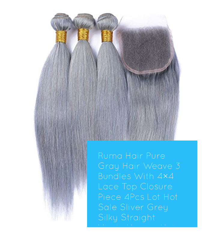 Ruma Hair Pure Gray Hair Weave 3 Bundles With 4×4 Lace - Mannequin Clipart (735x1100), Png Download