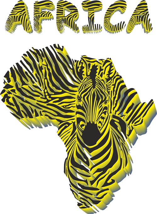 Picture Transparent Stock Giraffe Zebra Illustration - Creative Africa Map Clipart (500x683), Png Download
