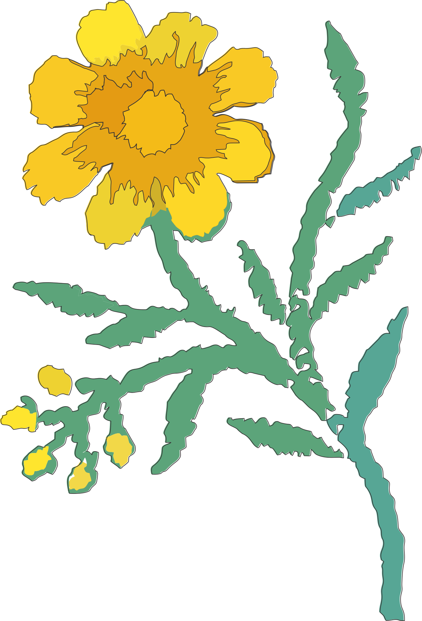 Fid Logo Flower - Sunflower Clipart (1433x2110), Png Download