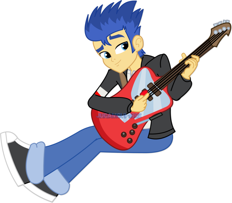 Cartoon Guitar Player - Flash Sentry Play Guitar Clipart (955x836), Png Download