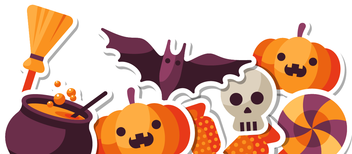 Halloween Page Footer - Cartoon Clipart (1200x539), Png Download