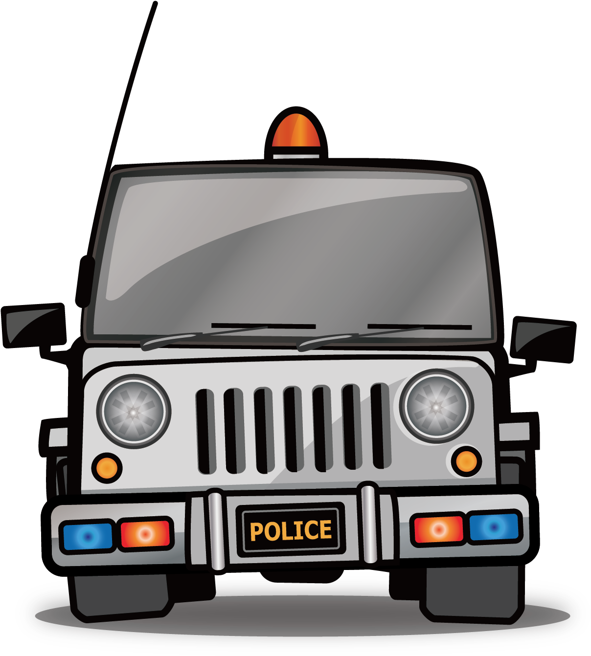 Jeep Vector Png - Police Car Clipart (1772x1772), Png Download