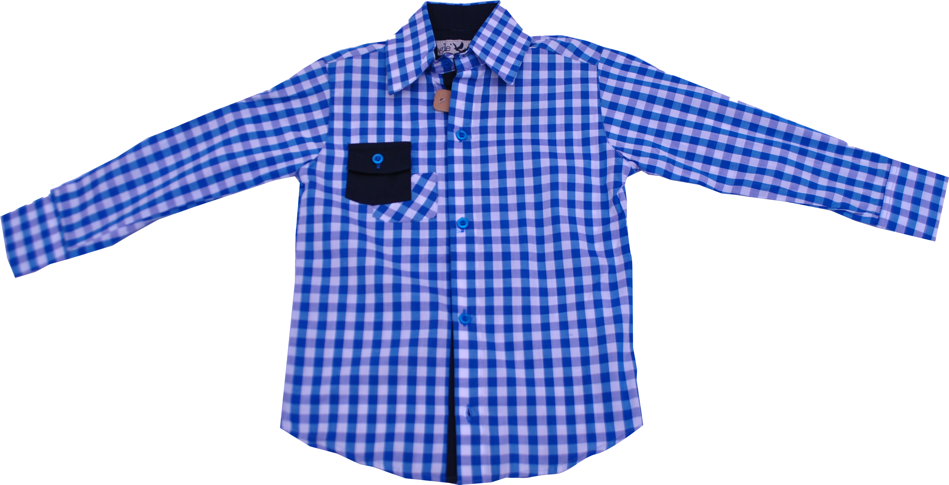 Cuadros Azules, Azul Rey, Linea, Manga Larga, Bolsillos, - Camisa Caballero Clipart (3490x1950), Png Download