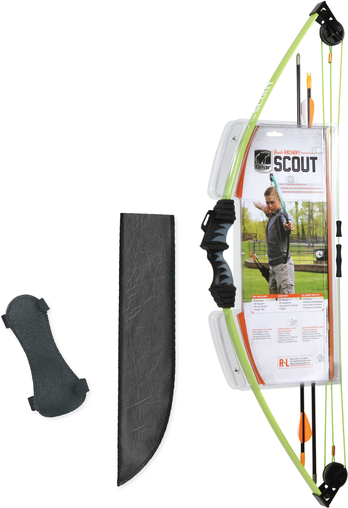 Bear Archery Scout Youth Bow Set Includes Arrows, Armguard, - Bear Archery Scout Bow Set Clipart (2000x2000), Png Download