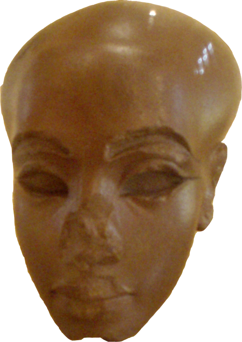 Frontal View Of A Statue Head Of An Amarna Princess, - Bronze Sculpture Clipart (800x1130), Png Download