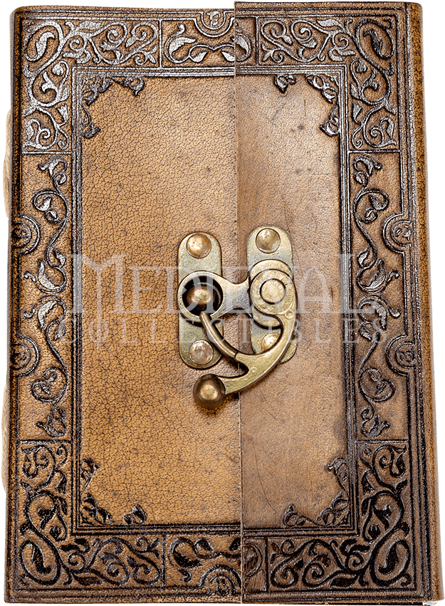 Ornate Border Leather Journal With Clasp - Motif Clipart (850x850), Png Download