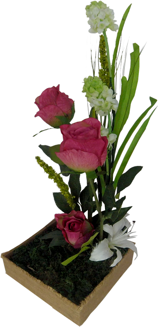 Arreglo De Flores Base De Madera Forrada Con Bring - Bouquet Clipart (700x700), Png Download