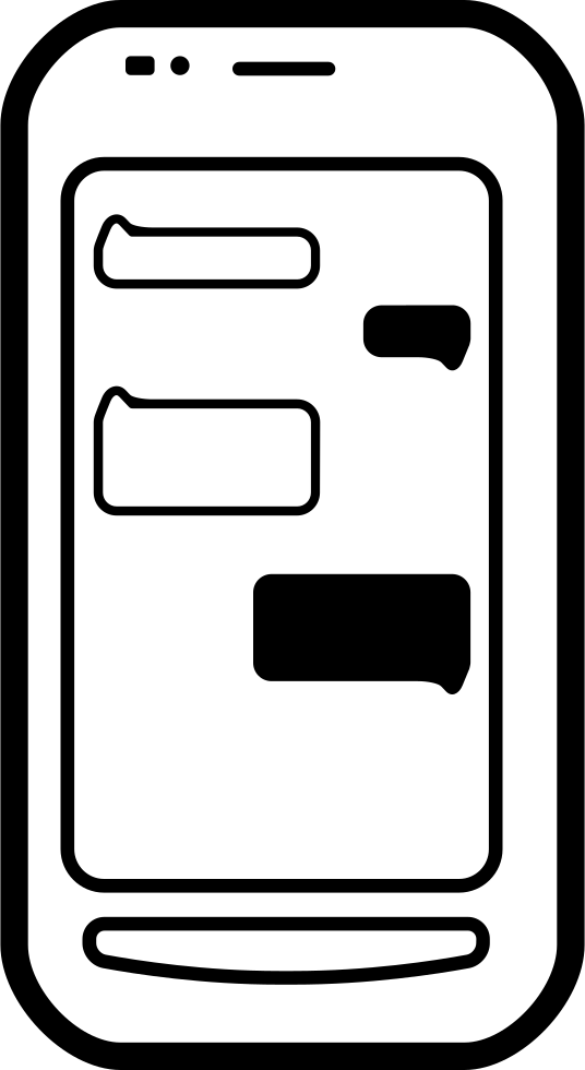 Chat Bubbles On Phone Screen Comments Clipart (536x980), Png Download